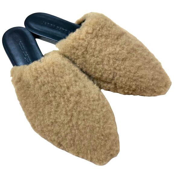 Jenni Kayne NWOB Shearling Mule Natural Color Flats Size 39 (US 9) Padded Insole - Picture 2 of 8